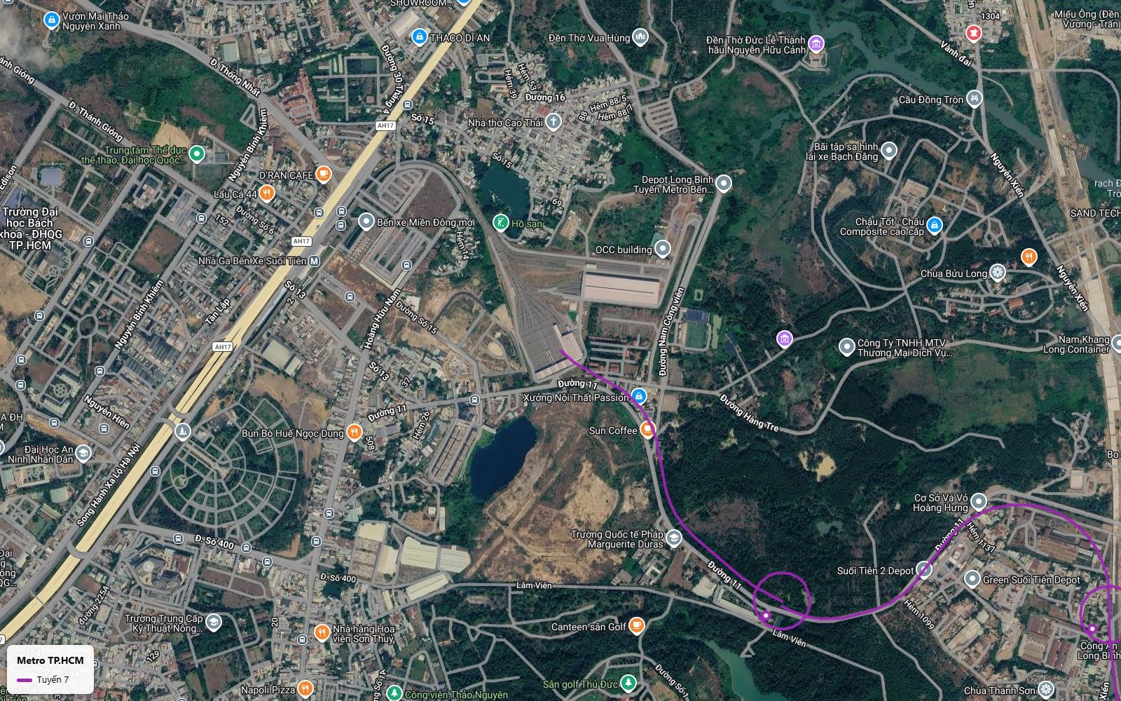 Hướng tuyến metro số 7 TP.HCM theo các trục đường xương sống